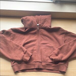 Tna cozy sweat fleece boyfriend boxy zip hoodie